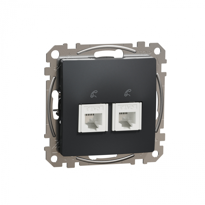 Priza dubla telefon RJ11 Schneider Sedna antracit SDD114492 [2]