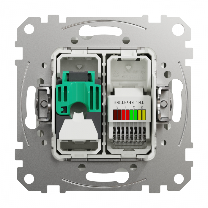 Priza RJ11+RJ45 UTP CAT5E Schneider Sedna alb SDD111458 [3]