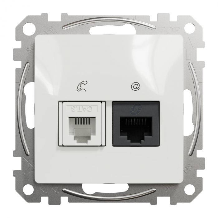 Priza RJ11+RJ45 UTP CAT5E Schneider Sedna alb SDD111458 [2]