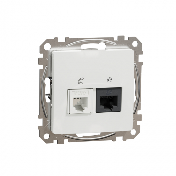 Priza RJ11+RJ45 UTP CAT5E Schneider Sedna alb SDD111458 [1]