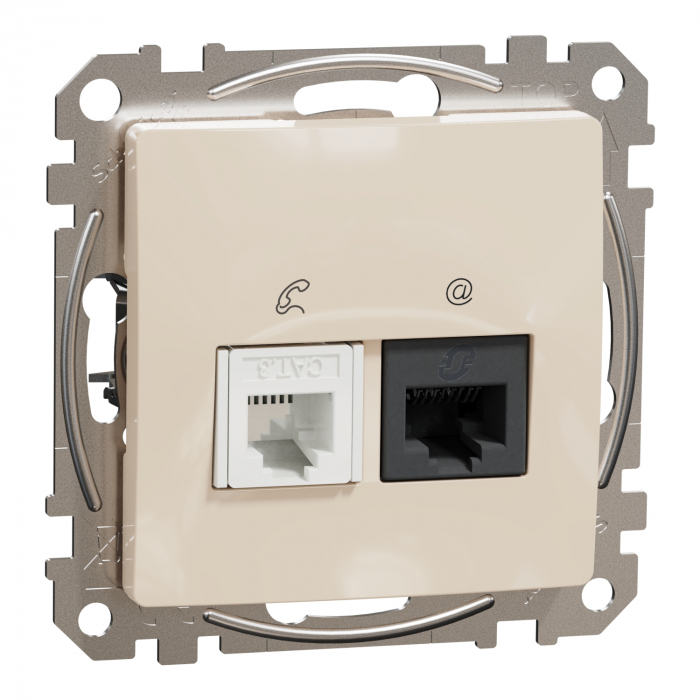 Priza RJ11+RJ45 UTP CAT5E Schneider Sedna bej SDD112458 [1]