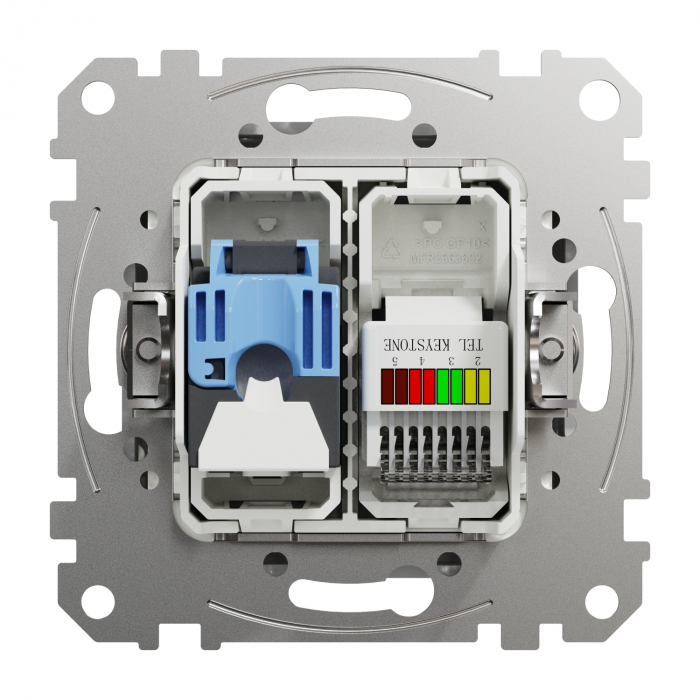 Priza RJ11+RJ45 UTP CAT6 Schneider Sedna aluminiu SDD113468 [3]
