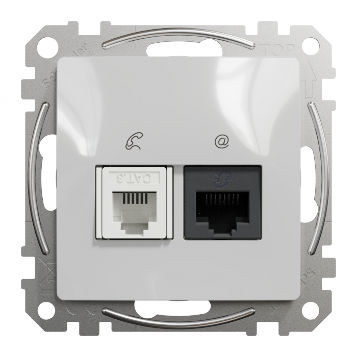Priza RJ11+RJ45 UTP CAT6 Schneider Sedna aluminiu SDD113468 [2]