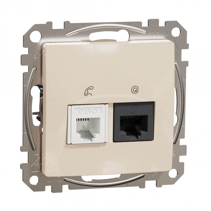 Priza RJ11+RJ45 UTP CAT6 Schneider Sedna bej SDD112468 [1]