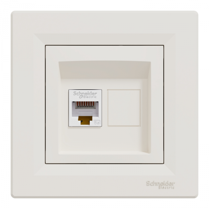 Priza RJ45 simpla UTP CAT5E Schneider Asfora crem EPH4300123 [2]