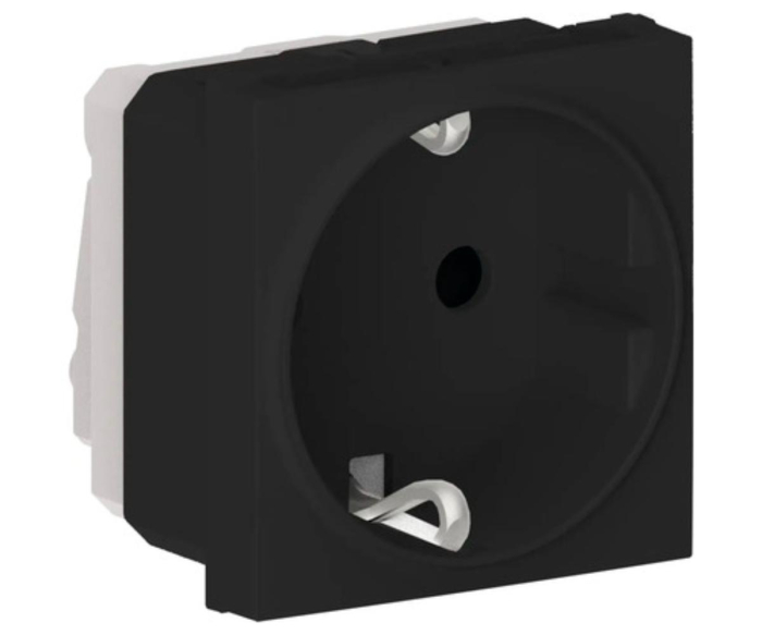 Priza schuko 2M 16A Flexo Himel negru mat HWDFSSB [1]