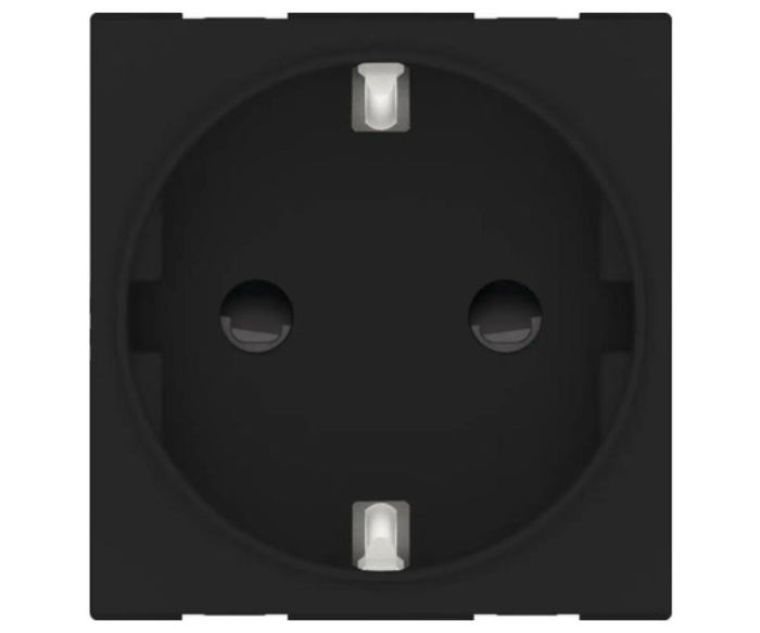 Priza schuko 2M 16A Flexo Himel negru mat HWDFSSB [2]