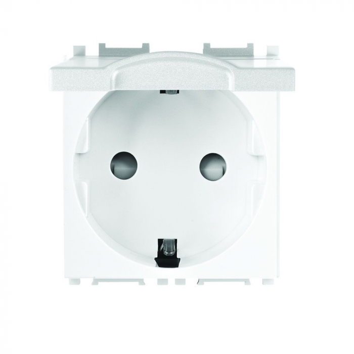 Priza schuko 2M cu capac Thea Optima Panasonic alb P-TOS.CAP [1]