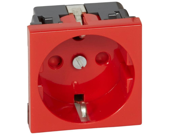 Priza schuko 2M Legrand Mosaic rosie 077214 [1]