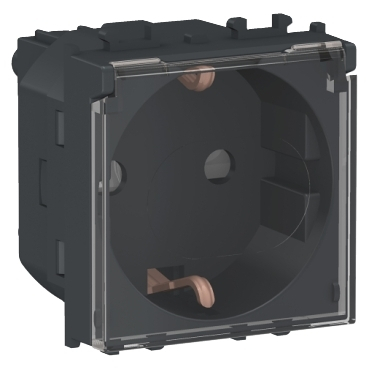 Priza schuko cu capac protectie copii Schneider Easy Styl negru LMR5310003 [1]