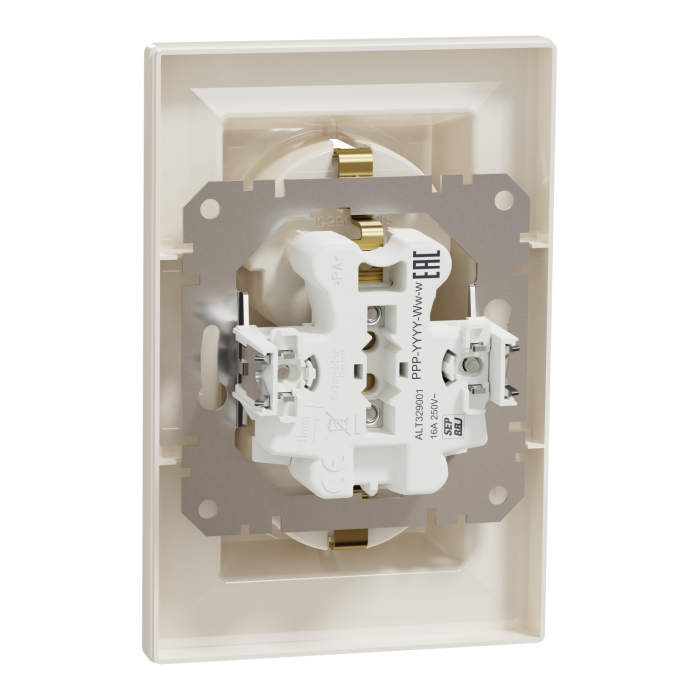 Priza schuko dubla 2P+E Schneider Asfora crem EPH9900123 [2]
