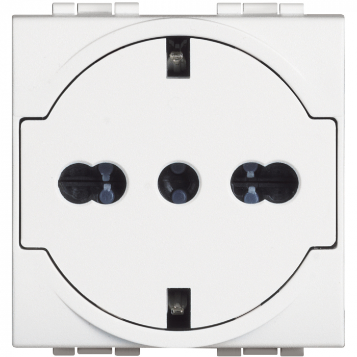 Priza schuko plata Living Light Bticino 2M alb N4140/16F [1]