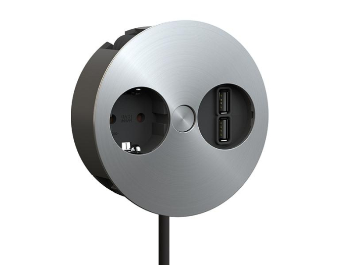 Priza schuko si USB tip A dublu cablu 2m crom Bachmann 931.033 [1]