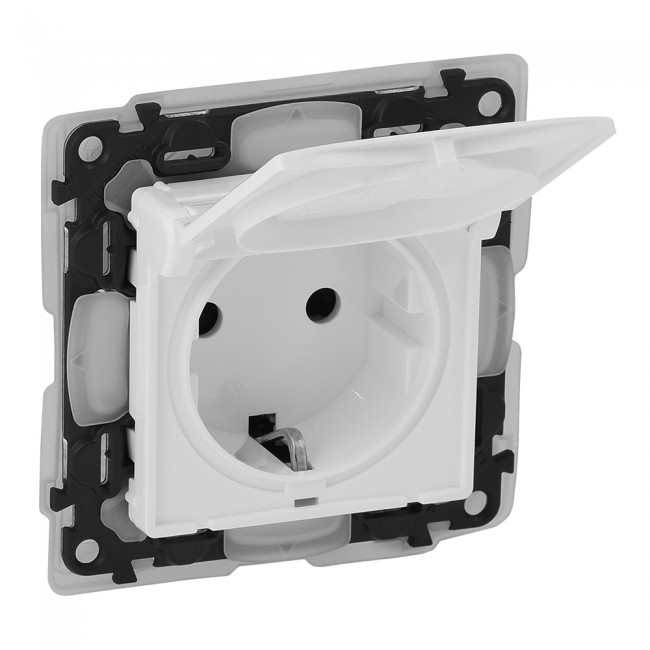 Priza schuko simpla cu capac 2P+T protectie copii Legrand Valena Life alb 753119 [1]