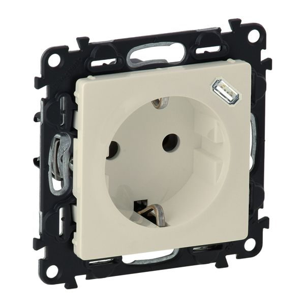 Priza schuko simpla cu USB tip C Legrand Valena Life ivoar 753235 [1]