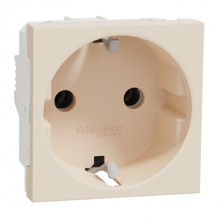 Priza schuko standard german 2P+E  2M Schneider Noua Unica bej  NU303644 [1]