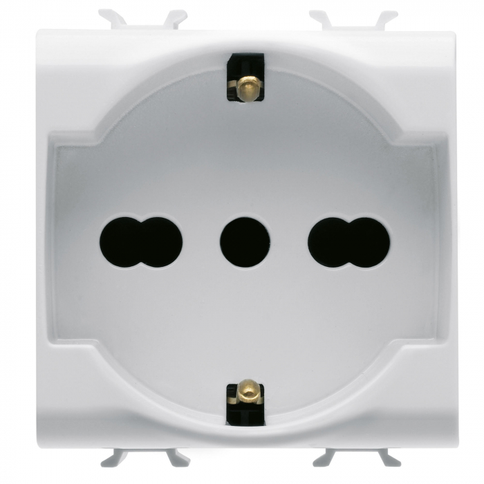 Priza schuko standard german/italian 2M Gewiss Chorus alb satinat MAT GW15204 [1]