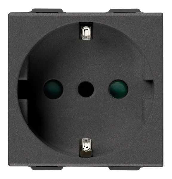 Priza schuko standard german-italian 2M Vimar Neve carbon matt 09209.CM [1]
