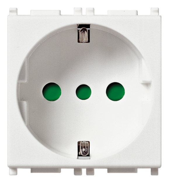Priza schuko standard german + italian 2M Vimar Plana alb 14209 [1]