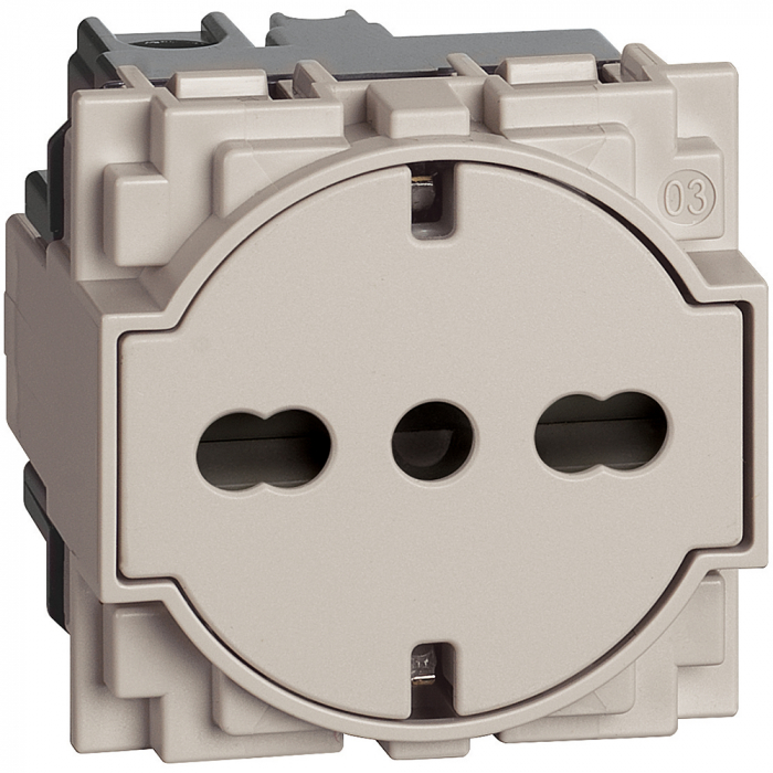 Priza schuko standard german italian plata 2M 16A Living Now Bticino nisip KM4140A16F [1]