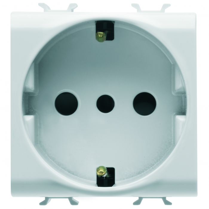 Priza schuko standard italian/german 2M Gewiss Chorus alb satinat MAT GW15205 [1]