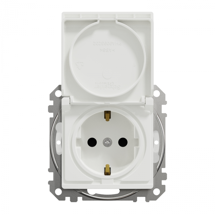 Priza simpla schuko cu capac Schneider Sedna IP44 alb SDD211023 [2]
