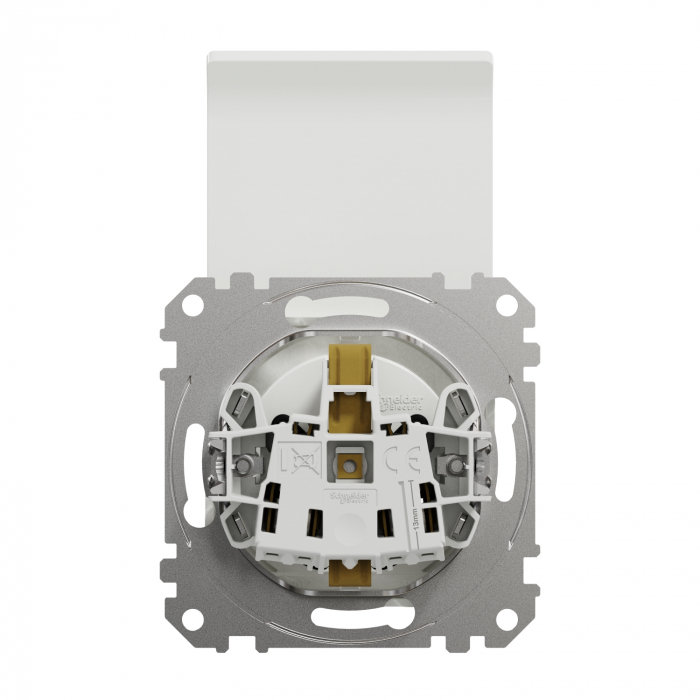 Priza simpla schuko cu capac si protectie copii Schneider Sedna alb SDD111023 [3]