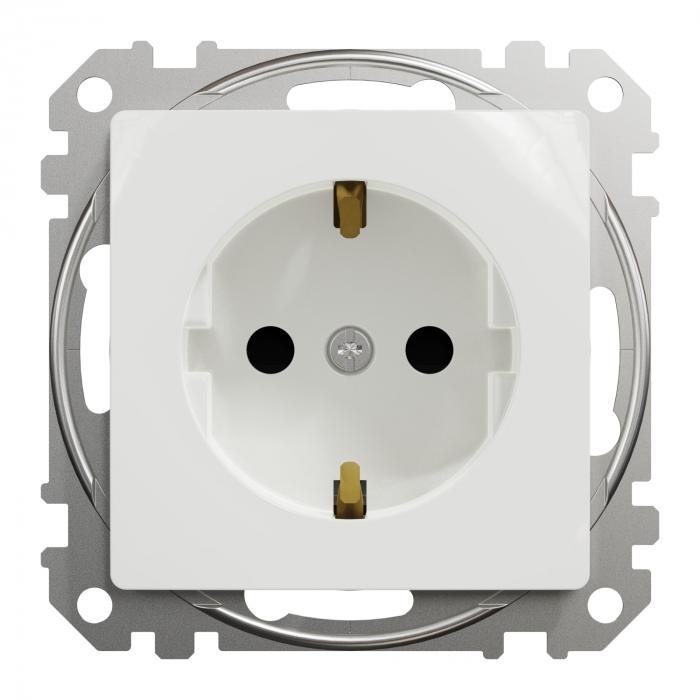 Priza simpla schuko cu protectie copii Schneider Sedna alb SDD111021 [2]
