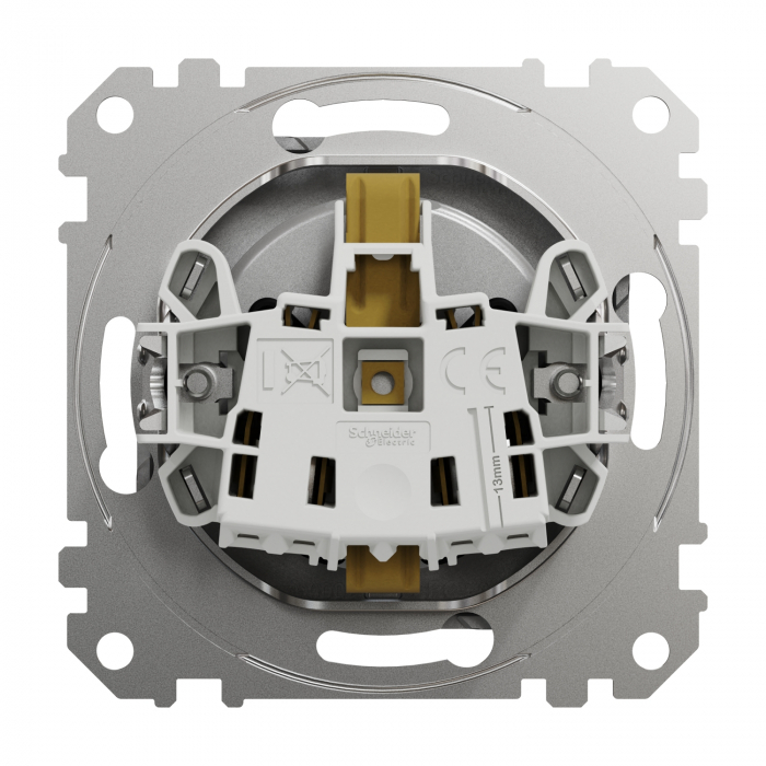 Priza simpla schuko cu protectie copii Schneider Sedna aluminiu SDD113021 [3]