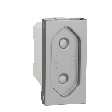 Priza simpla standard europran 1M Schneider Noua Unica aluminiu NU303130 [1]