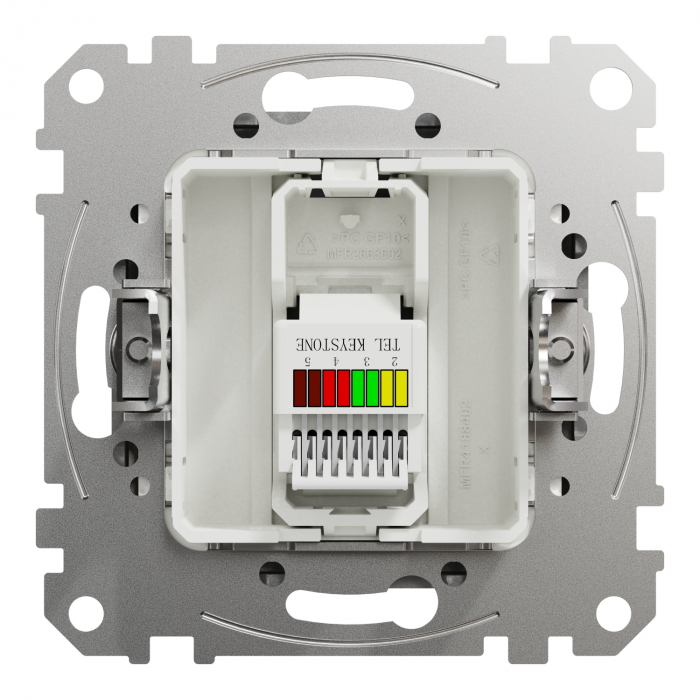 Priza simpla telefon RJ11 Schneider Sedna aluminiu SDD113491 [3]