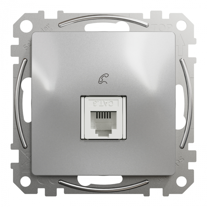Priza simpla telefon RJ11 Schneider Sedna aluminiu SDD113491 [2]