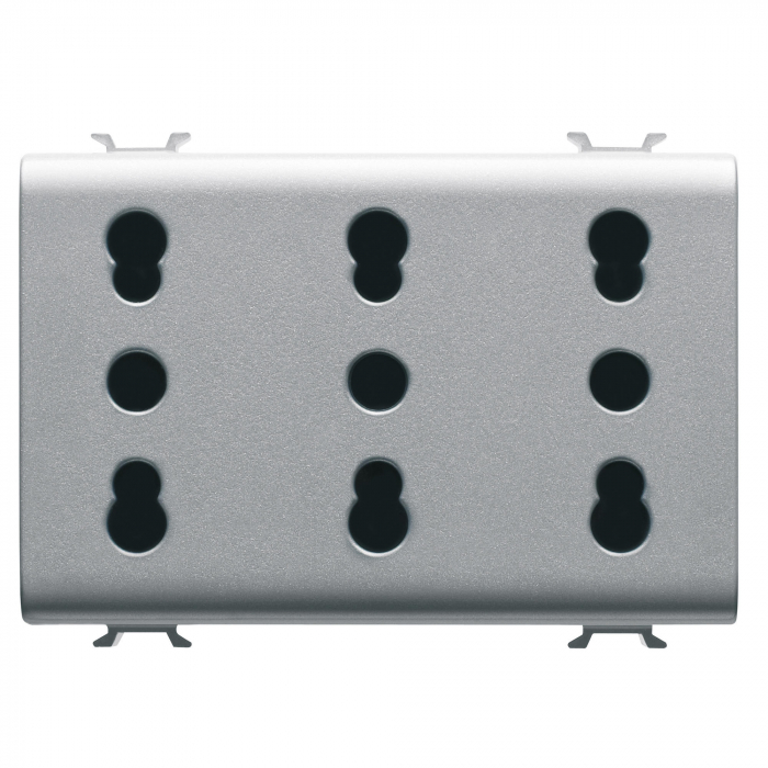Priza standard italian tripla 3M Gewiss Chorus titan GW14209 [1]