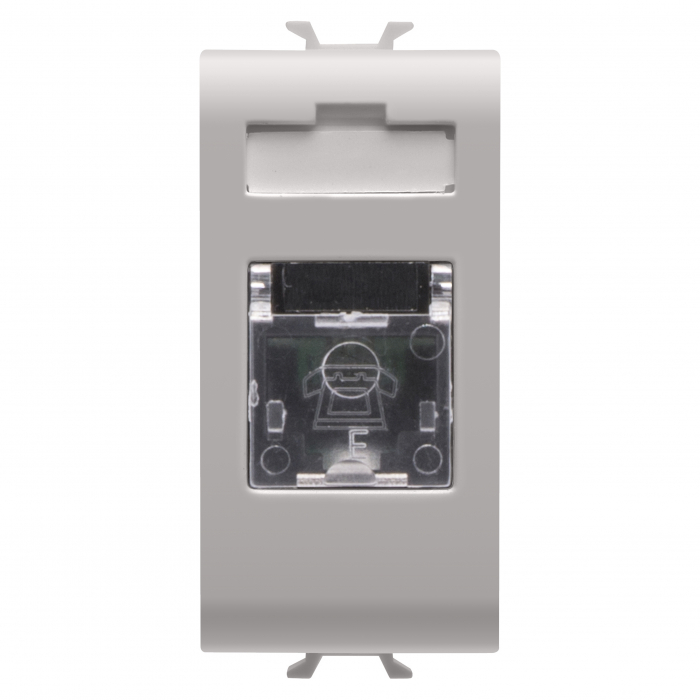 Priza Telefon RJ11 1M Gewiss Chorus bej satinat MAT GW13401 [1]
