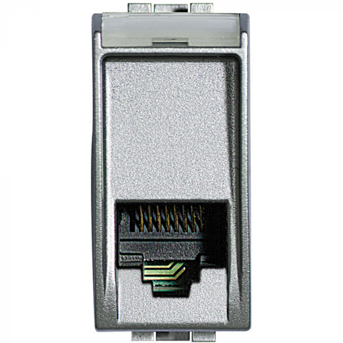 Priza telefon RJ11 Living Light Bticino 1M aluminiu NT4258/11N [1]