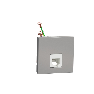 Priza telefon RJ12 2M Schneider Noua Unica aluminiu NU349730 [1]
