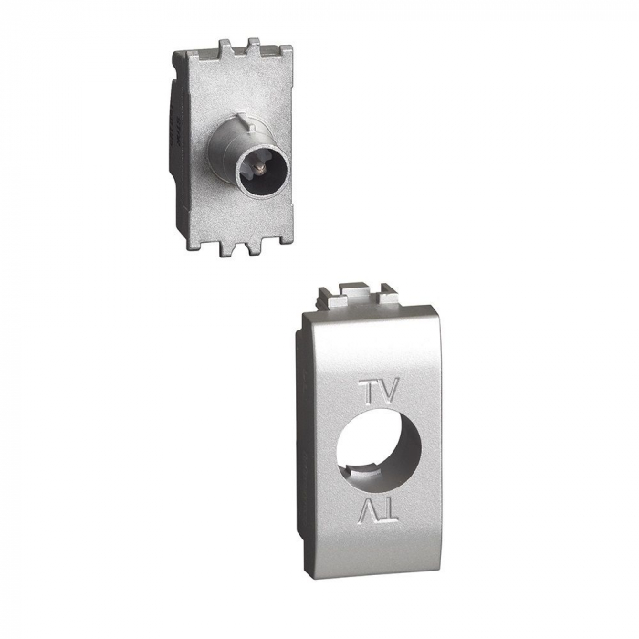 Priza TV de capat 1M Living Light Bticino aluminiu NT4202DN [1]