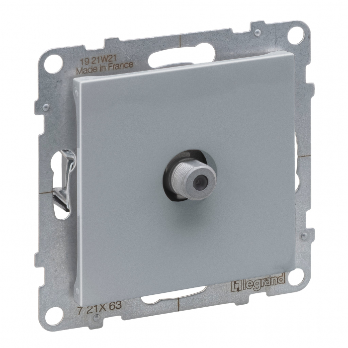 Priza TV de capat tip F Legrand Suno aluminiu 721363 [1]