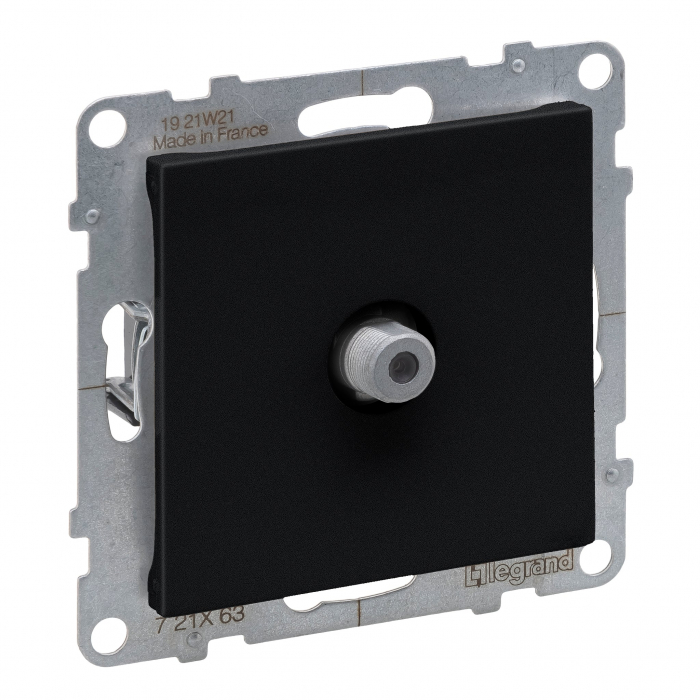 Priza TV de capat tip F Legrand Suno negru 721463 [1]