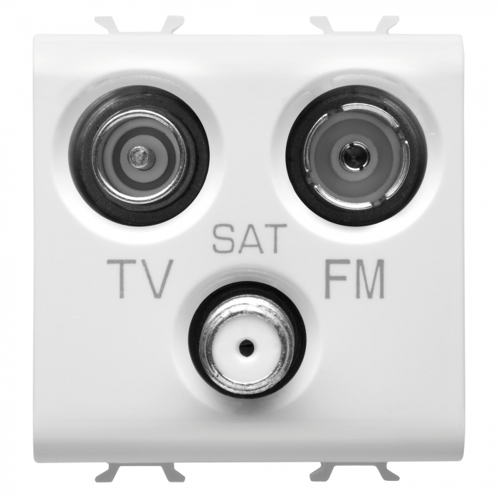 Priza TV+FM+SAT 2M Gewiss Chorus alb satinat MAT GW15382 [1]