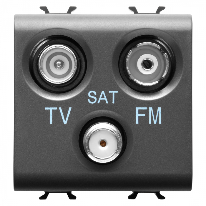 Priza TV+FM+SAT 2M Gewiss Chorus negru GW12382 [1]