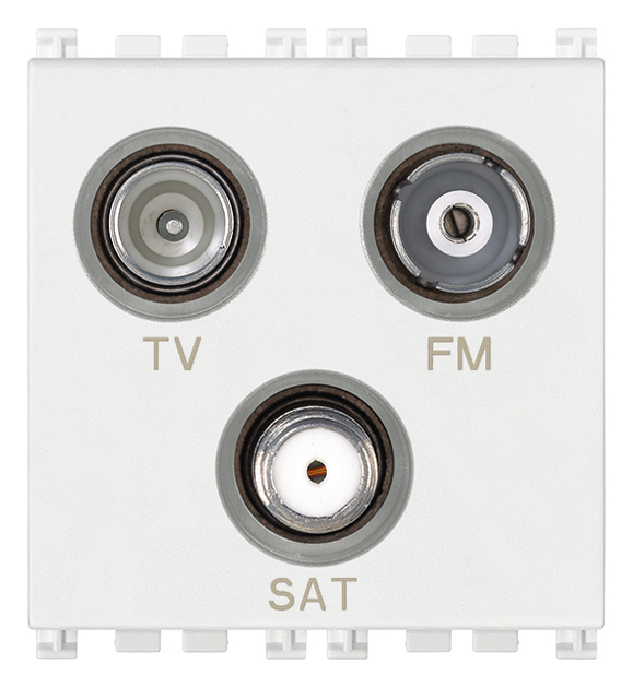 Priza TV-FM-SAT de capat 2M Vimar Arke alb 19303.B [1]