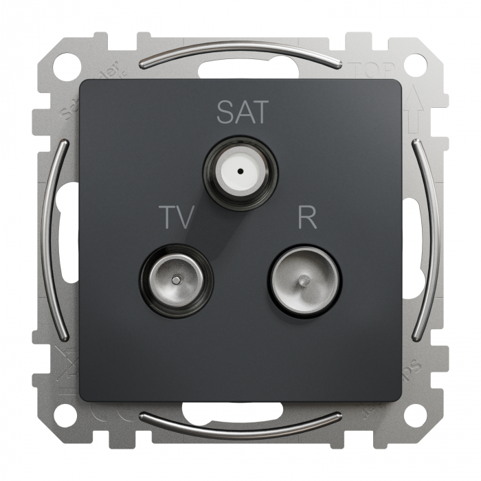 Priza TV/R/SAT capat 4 dB Schneider Sedna antracit SDD114481 [1]
