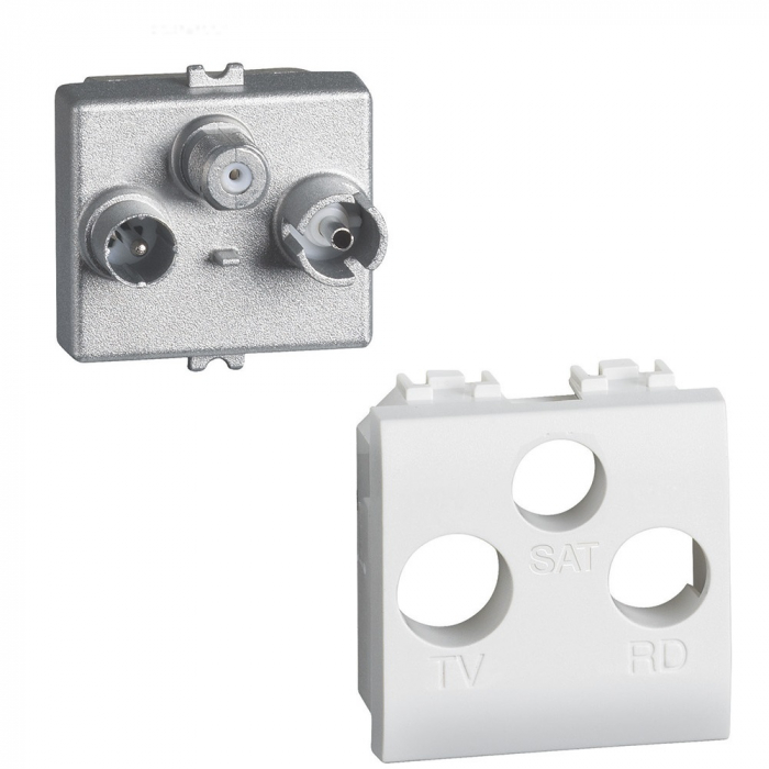 Priza TV-R-SAT demix 2M Living Light Bticino alb N4210M2DN [1]