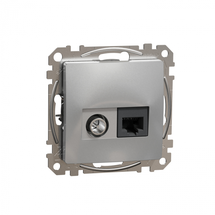 Priza TV+RJ45 UTP CAT6 Schneider Sedna aluminiu SDD113469T [1]