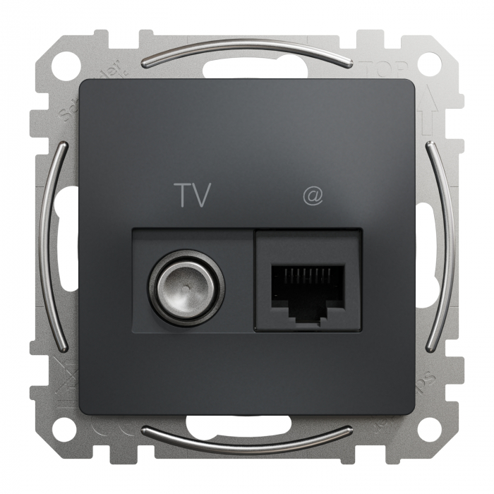 Priza TV+RJ45 UTP CAT6 Schneider Sedna antracit SDD114469T [1]