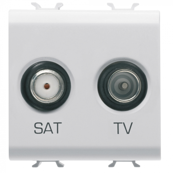 Priza TV+SAT 2M Gewiss Chorus alb satinat MAT GW15383 [1]