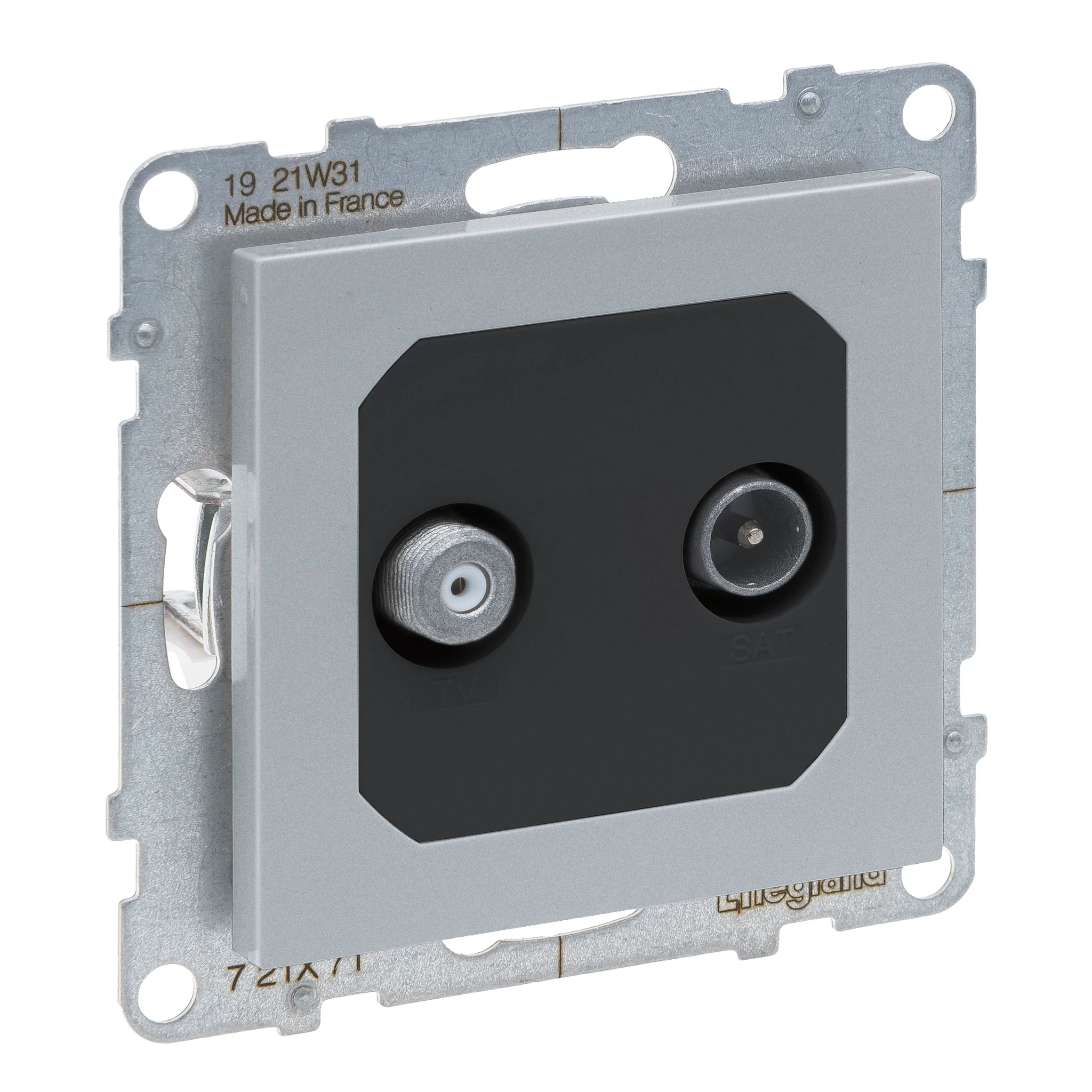 Priza TV-SAT tata si tip F Legrand Suno aluminiu 721371 [1]