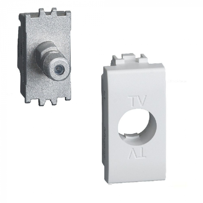 Priza TV-SAT tip F 1M Living Light Bticino alb N4202FN [1]