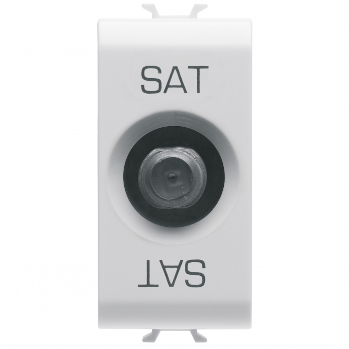 Priza TV satelit de capat TIP F 1M Gewiss Chorus alb satinat MAT GW15371 [1]